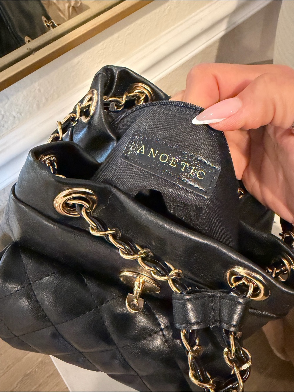 Anoetic ANC Classic Quilted Backpack with Gold Hardware - Picture 7 of 7